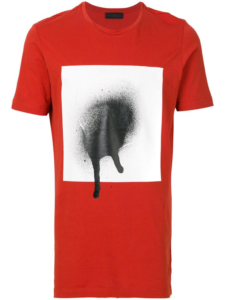 Diesel Black Gold Air Spray Print Longline T-shirt - Yellow & Orange