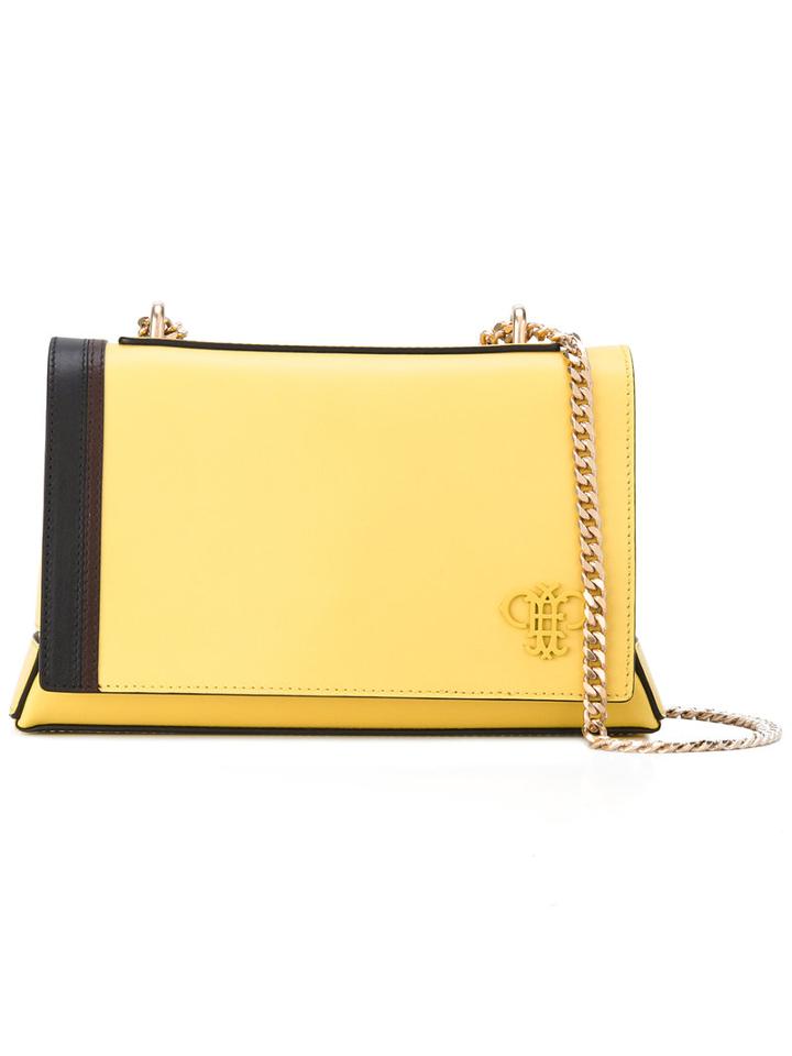 Emilio Pucci - Panel Chain Strap Bag - Women - Calf Leather - One Size, Women's, Yellow/orange, Calf Leather