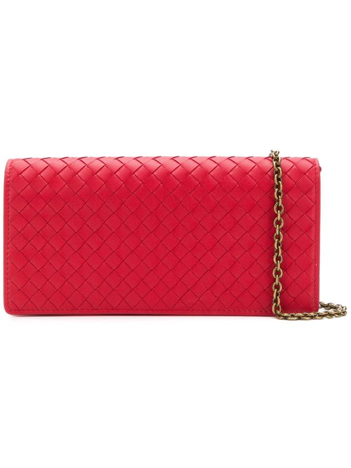 Bottega Veneta Long Intrecciato Wallet - Red