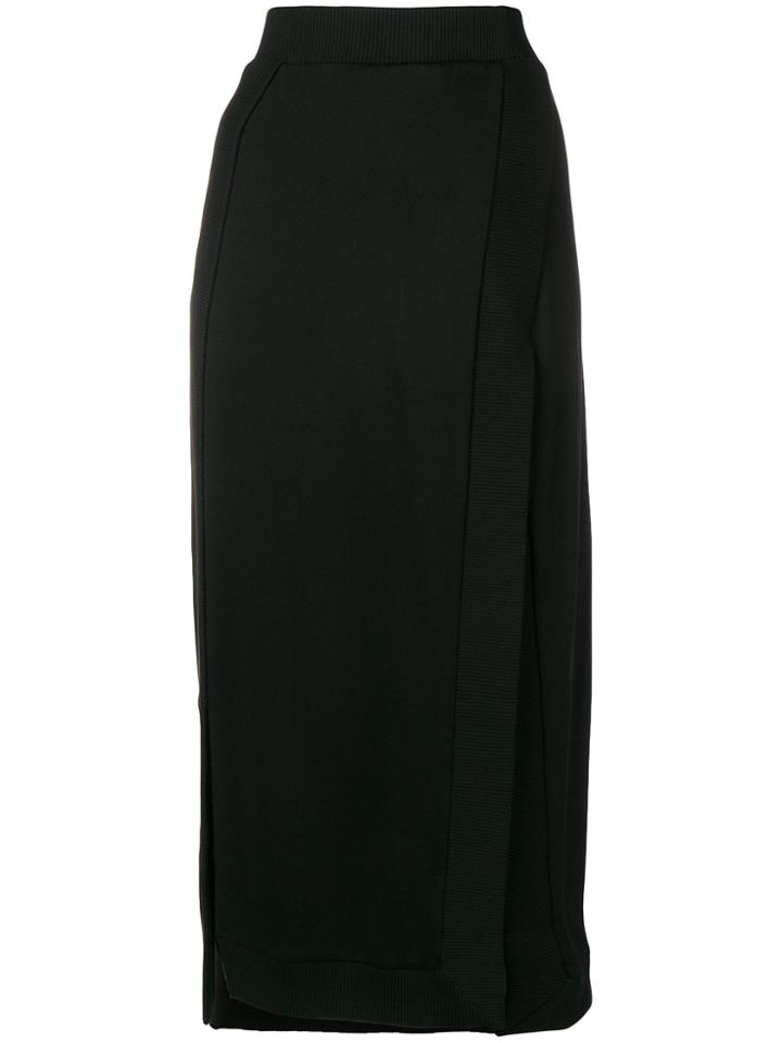 Paco Rabanne Stretch Front Slit Skirt - Black
