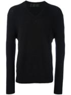 Haider Ackermann V-neck Jumper, Men's, Size: Small, Black, Nylon/spandex/elastane/mohair/wool