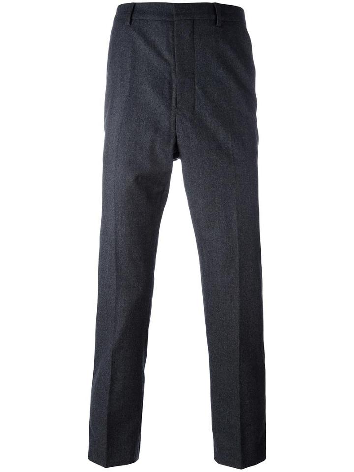 Ami Alexandre Mattiussi Carrot Fit Trousers, Men's, Size: 44, Grey, Wool/polyester