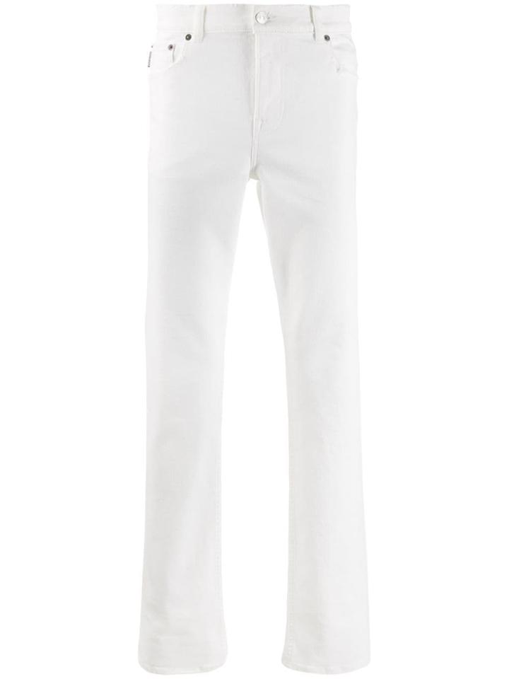 Balenciaga Distressed Straight Fit Jeans - White