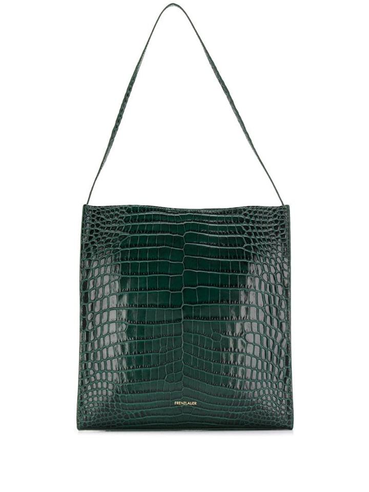 Frenzlauer Crocodile Effect Tote Bag - Green