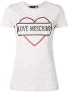 Love Moschino Logo Heart Print T-shirt - Grey