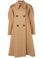 Mantu Double Breasted Trench Coat - Brown