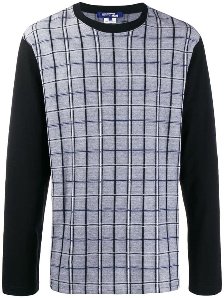 Junya Watanabe Man Check Print Sweatshirt - Grey
