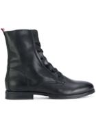 Tommy Hilfiger Zipped Military Boots - Black