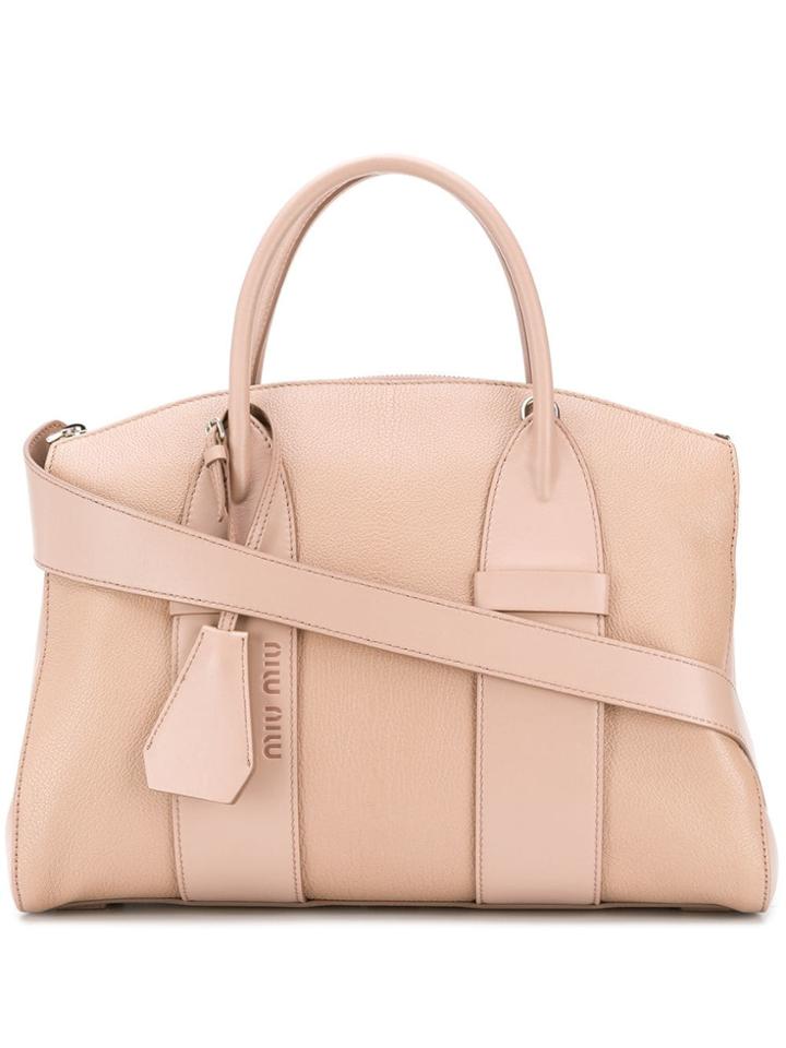 Miu Miu Madras Tote Bag - Neutrals