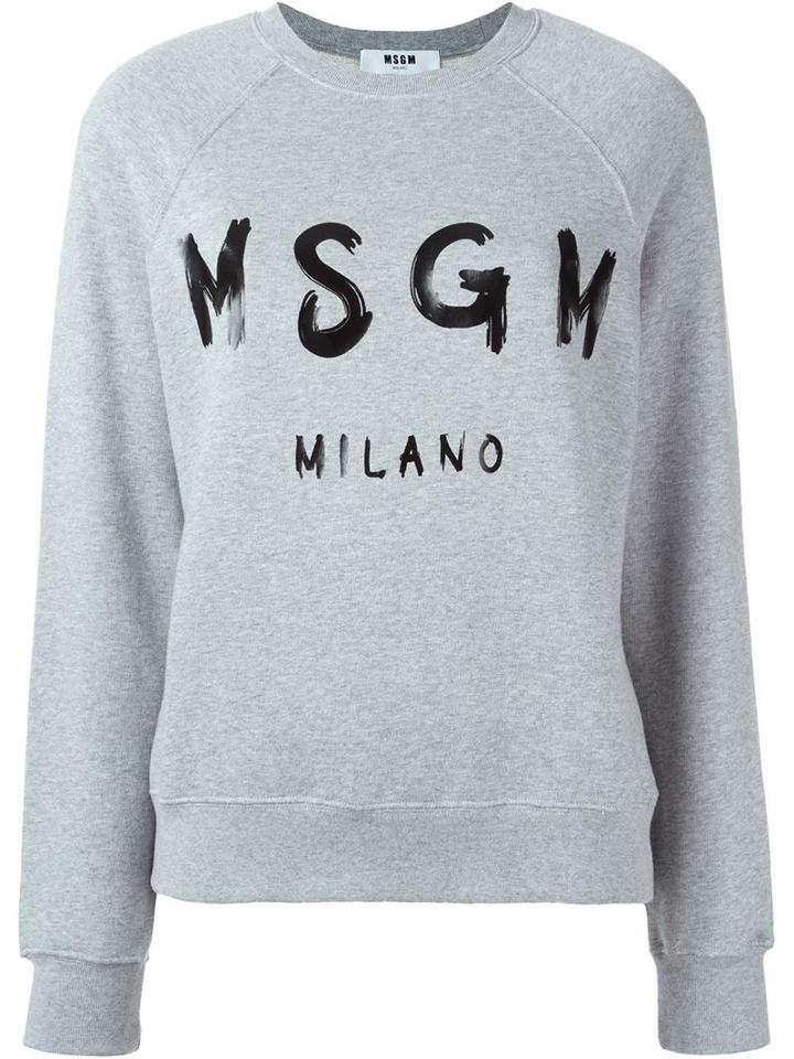 Msgm Logo Print Cuffed Sweatshirt