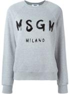 Msgm Logo Print Cuffed Sweatshirt