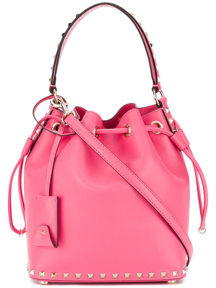 Valentino Pyramid Stud Bucket Tote - Pink & Purple