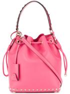 Valentino Pyramid Stud Bucket Tote - Pink & Purple