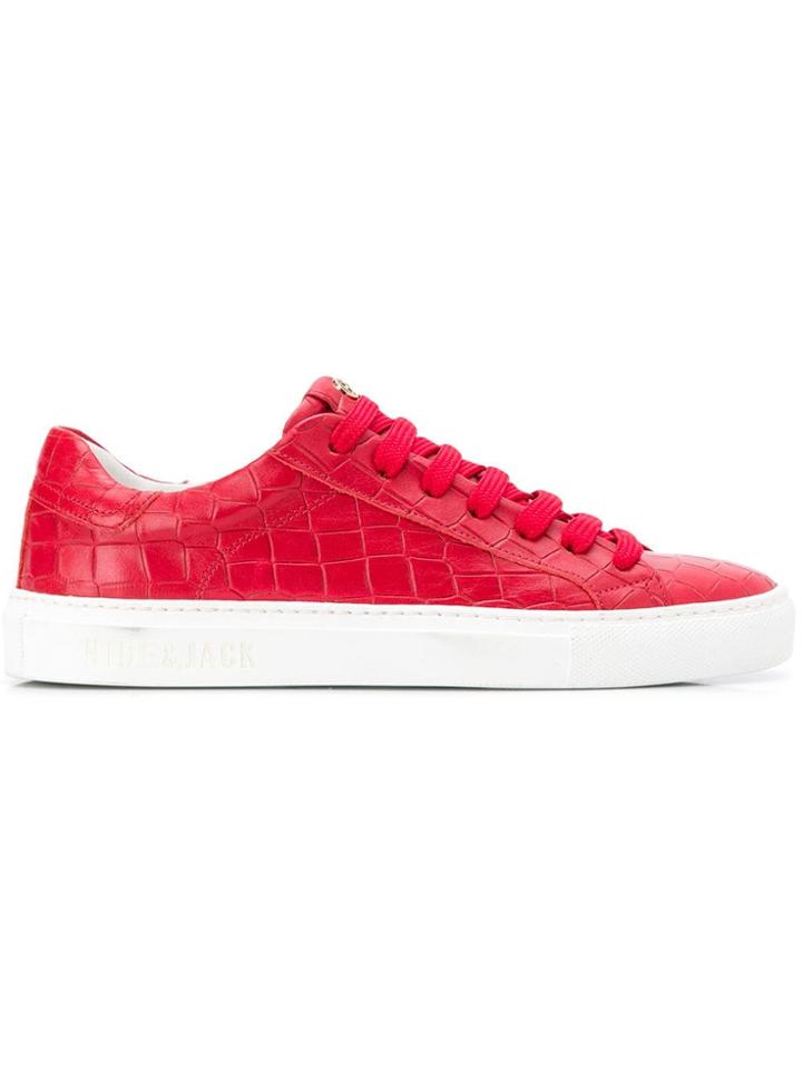 Hide & Jack Embossed Low Top Trainers - Red
