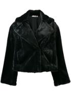 Vince Faux Fur Cropped Jacket - Black