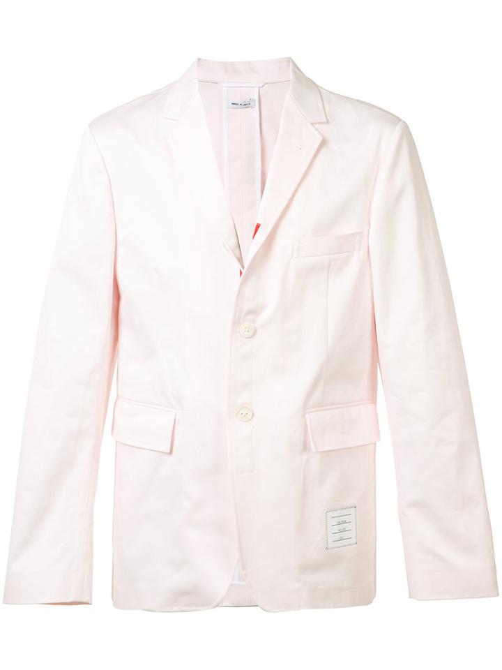 Thom Browne Patch Detail Blazer, Men's, Size: 2, Pink/purple, Cotton