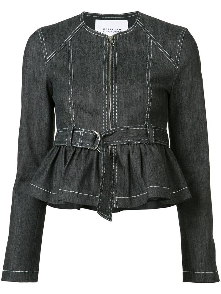 Derek Lam 10 Crosby - Belted Denim Jacket - Women - Cotton/polyester/spandex/elastane - 0, Blue, Cotton/polyester/spandex/elastane