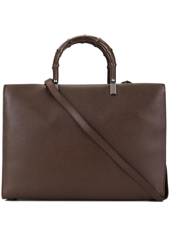 Gucci Vintage Bamboo 2way Tote Bag - Brown