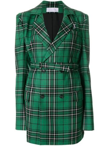 Julia Seemann Double Breasted Checked Coat - Green