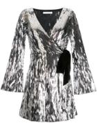 Rachel Gilbert Lilika Sequin Mini Dress - Silver