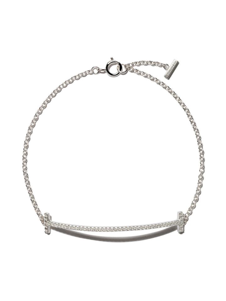 Tiffany & Co 18kt White Gold Tiffany T Smile Diamond Medium Bracelet -
