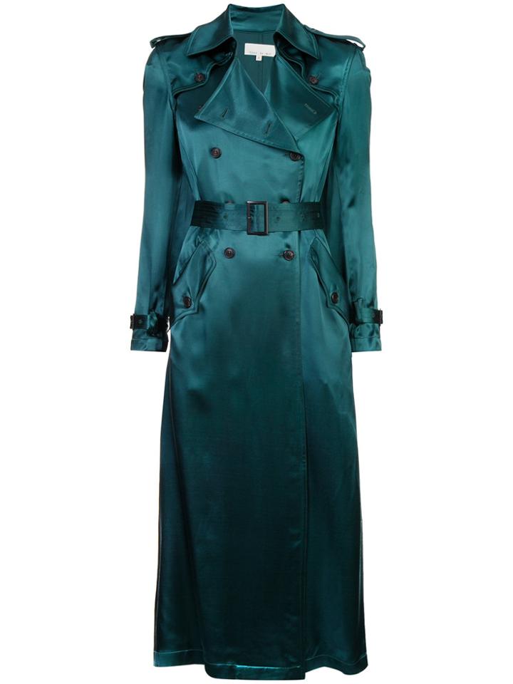 Fleur Du Mal Sheen Trench Coat - Green