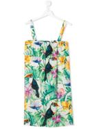 Mc2 Saint Barth Kids Teen Jungle Print Dress - Green