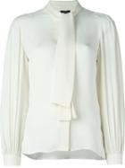 Joseph Tie Neck Blouse, Women's, Size: 38, White, Silk