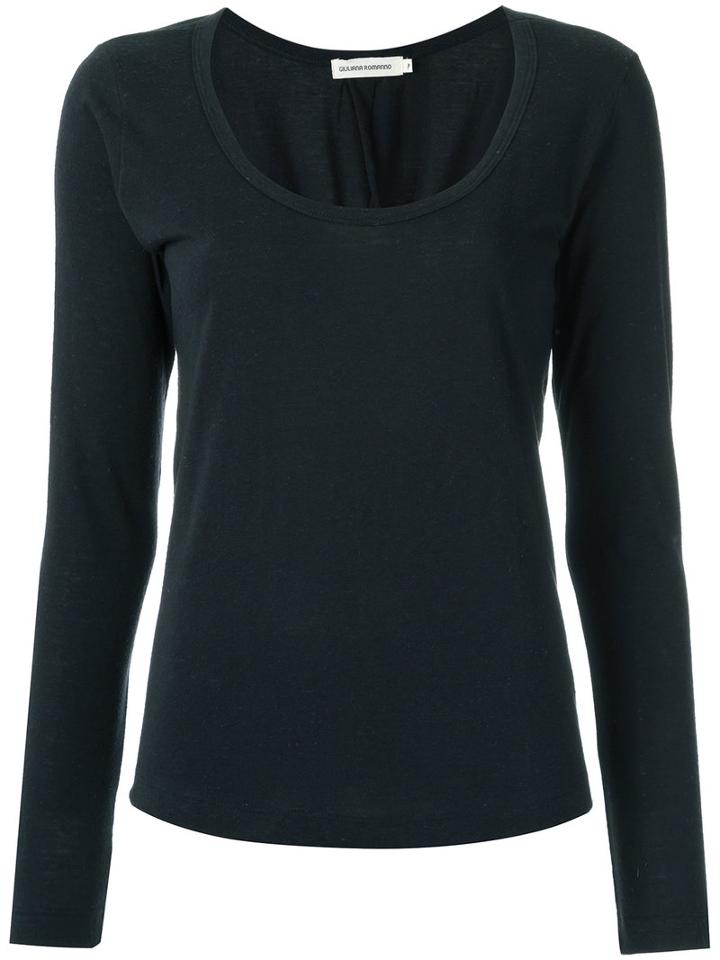 Giuliana Romanno - Round Neck Blouse - Women - Cotton/polyester - P, Black, Cotton/polyester
