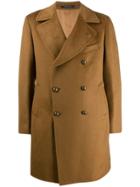Tagliatore Textured Double-breasted Coat - Brown