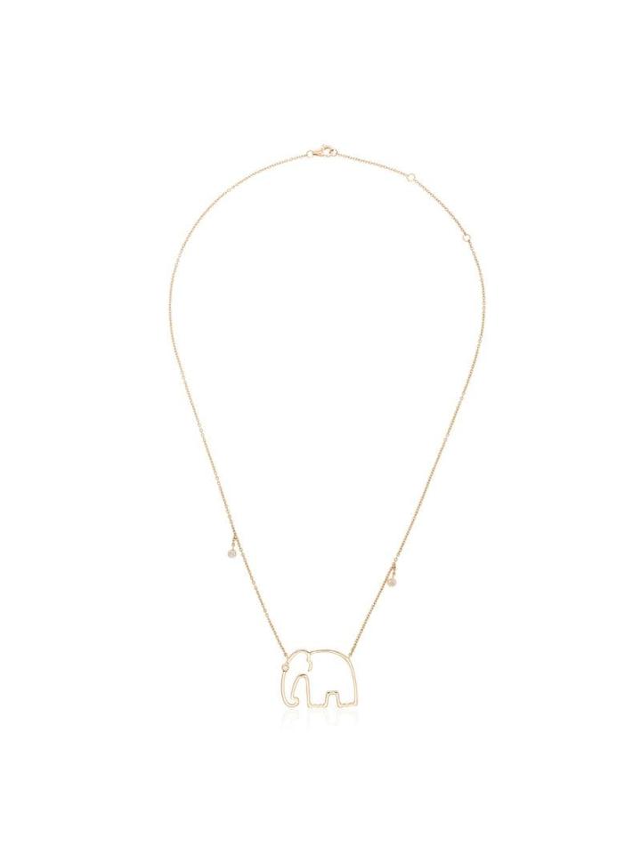 Yvonne Léon Elephant Charm 18k Gold Diamond Necklace