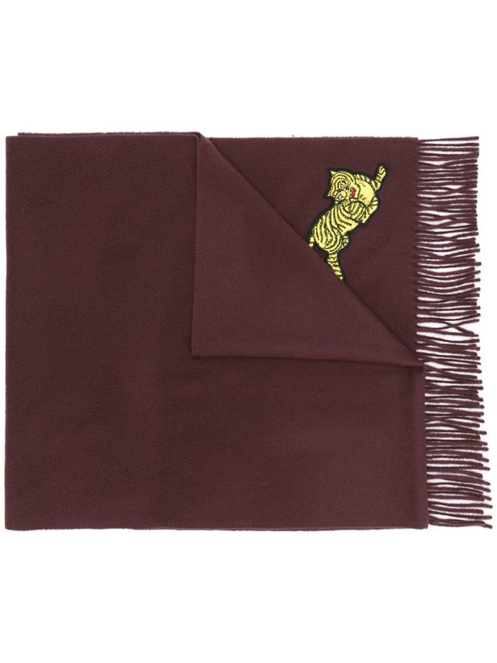 Kenzo Tiger Embroidered Scarf - Pink & Purple