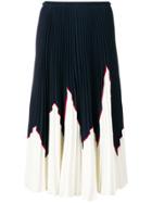 Red Valentino Colour Block Pleated Skirt - Blue