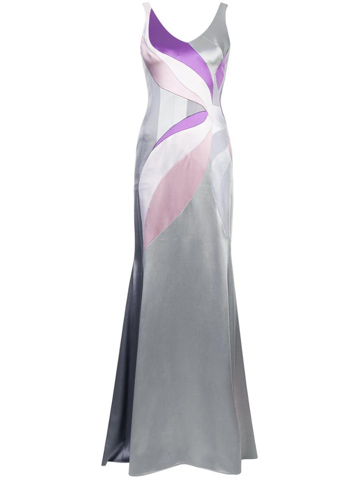Rubin Singer Fitted Panelled Gown - Grey