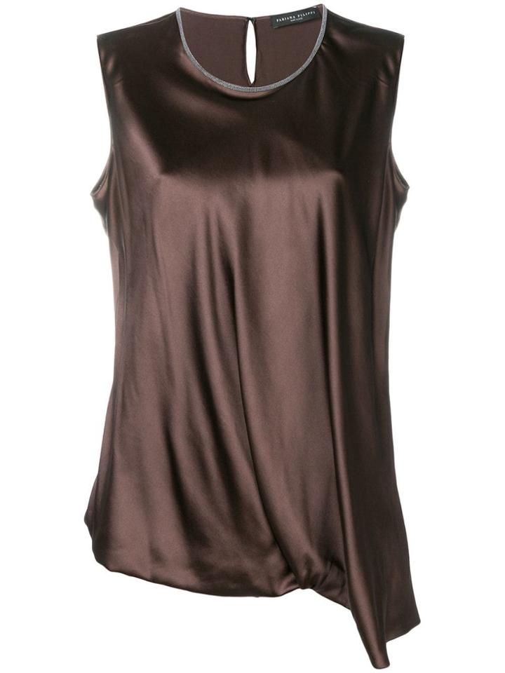 Fabiana Filippi Draped Side Tank Top - Brown