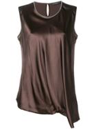 Fabiana Filippi Draped Side Tank Top - Brown