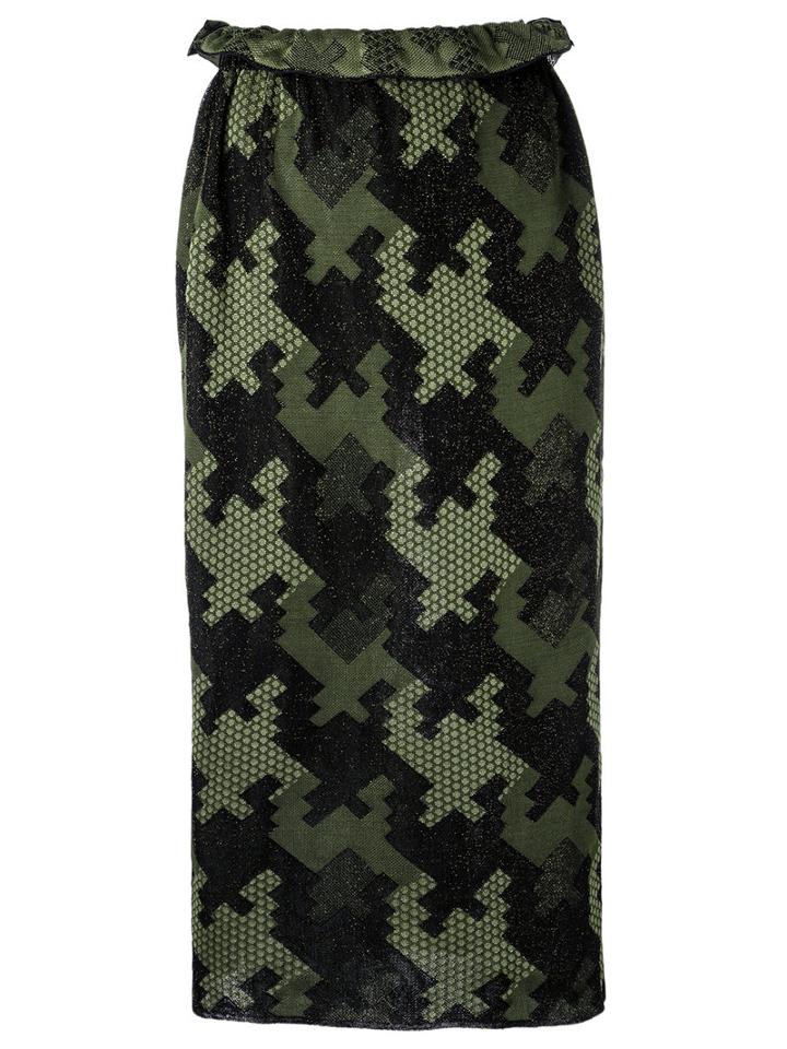 Gig - Knit Midi Skirt - Women - Polyimide - P, Green, Polyimide