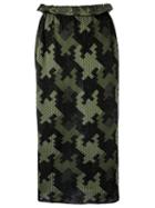 Gig - Knit Midi Skirt - Women - Polyimide - P, Green, Polyimide