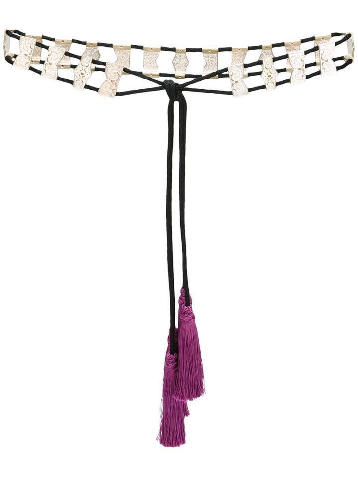 Etro - Fringed Belt - Women - Polyamide/metal - M, Black, Polyamide/metal
