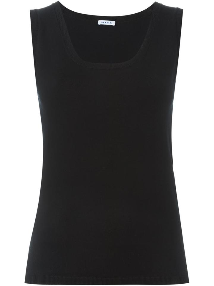 P.a.r.o.s.h. Knit Tank Top, Women's, Size: Small, Black, Silk/spandex/elastane