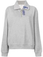 Courrèges Zipped Logo Sweatshirt - Grey