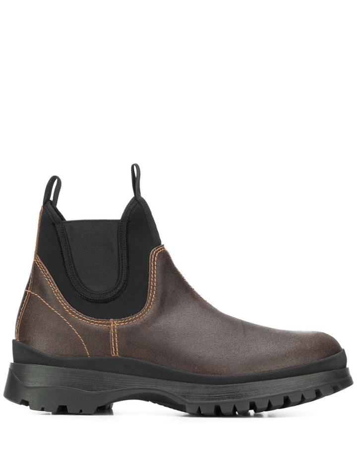 Prada Chunky Sole Boots - Brown