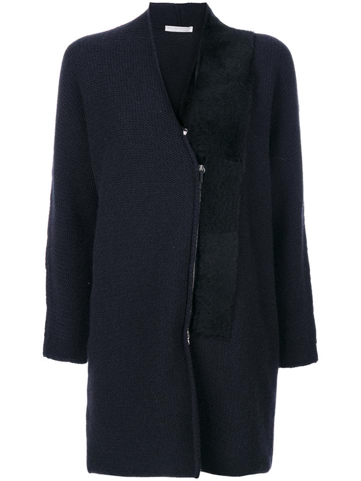 Fabiana Filippi Panelled Zip Cardigan - Blue