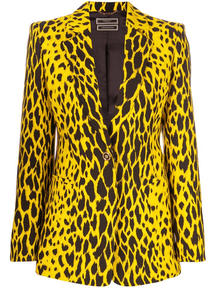 Versace Animal Print Blazer - Yellow & Orange