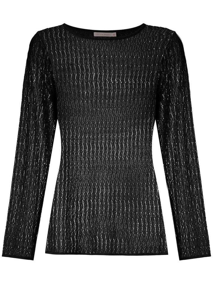 Cecilia Prado Wave Pattern Knitted Top - Black