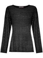 Cecilia Prado Wave Pattern Knitted Top - Black