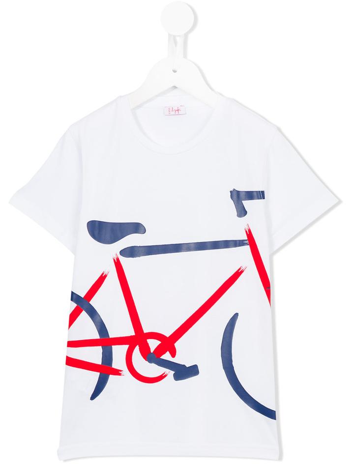 Il Gufo Bike Print T-shirt, Boy's, Size: 8 Yrs, White