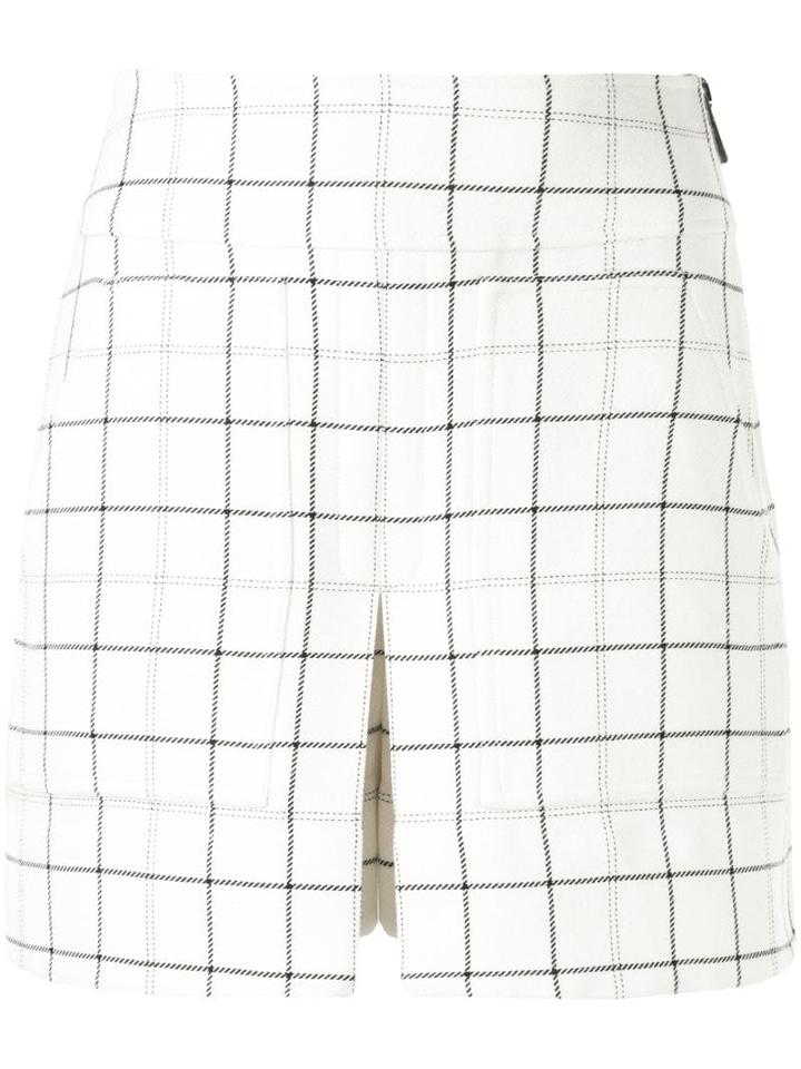 Tibi Windowpane Checked Skorts - White
