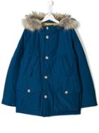 Woolrich Kids Buttoned Parka Coat - Blue
