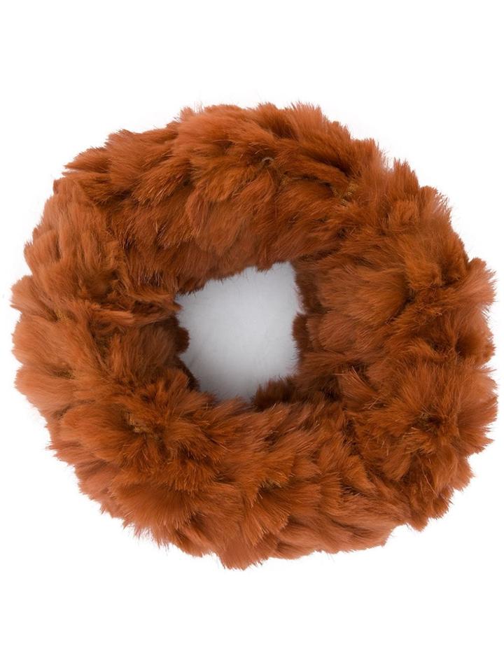 Yves Salomon Sheared Knit Snood - Orange